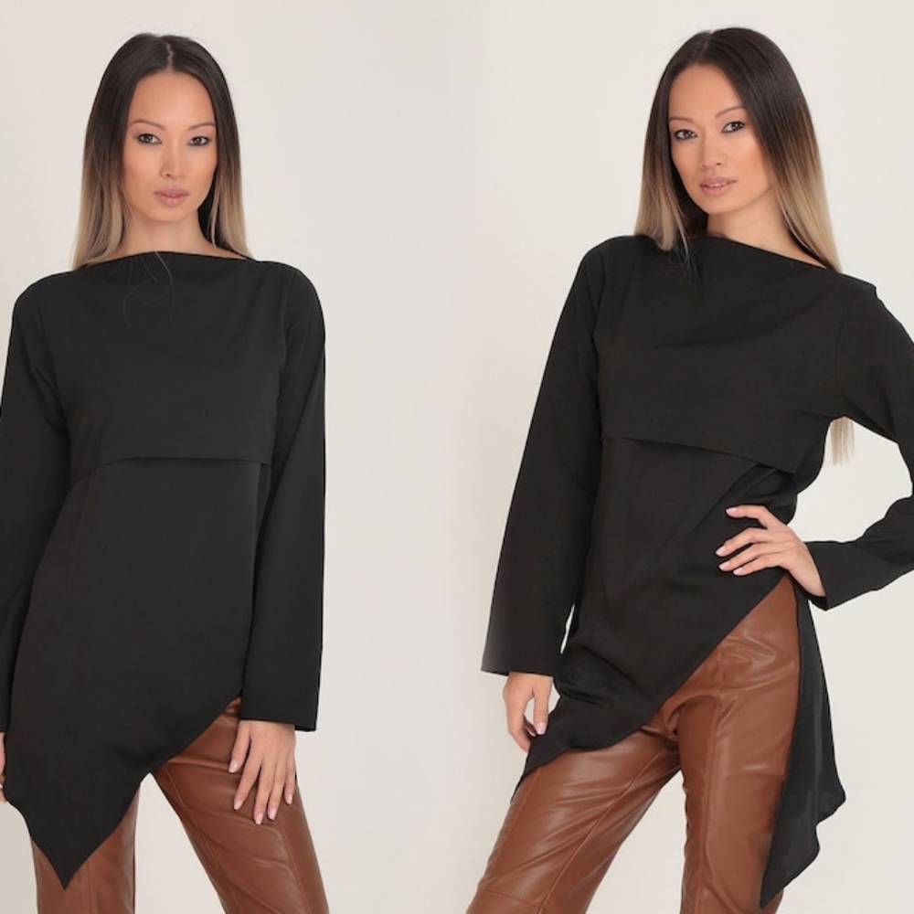 NWOT ADEPTT Handmade Asymmetrical Silk Tunic